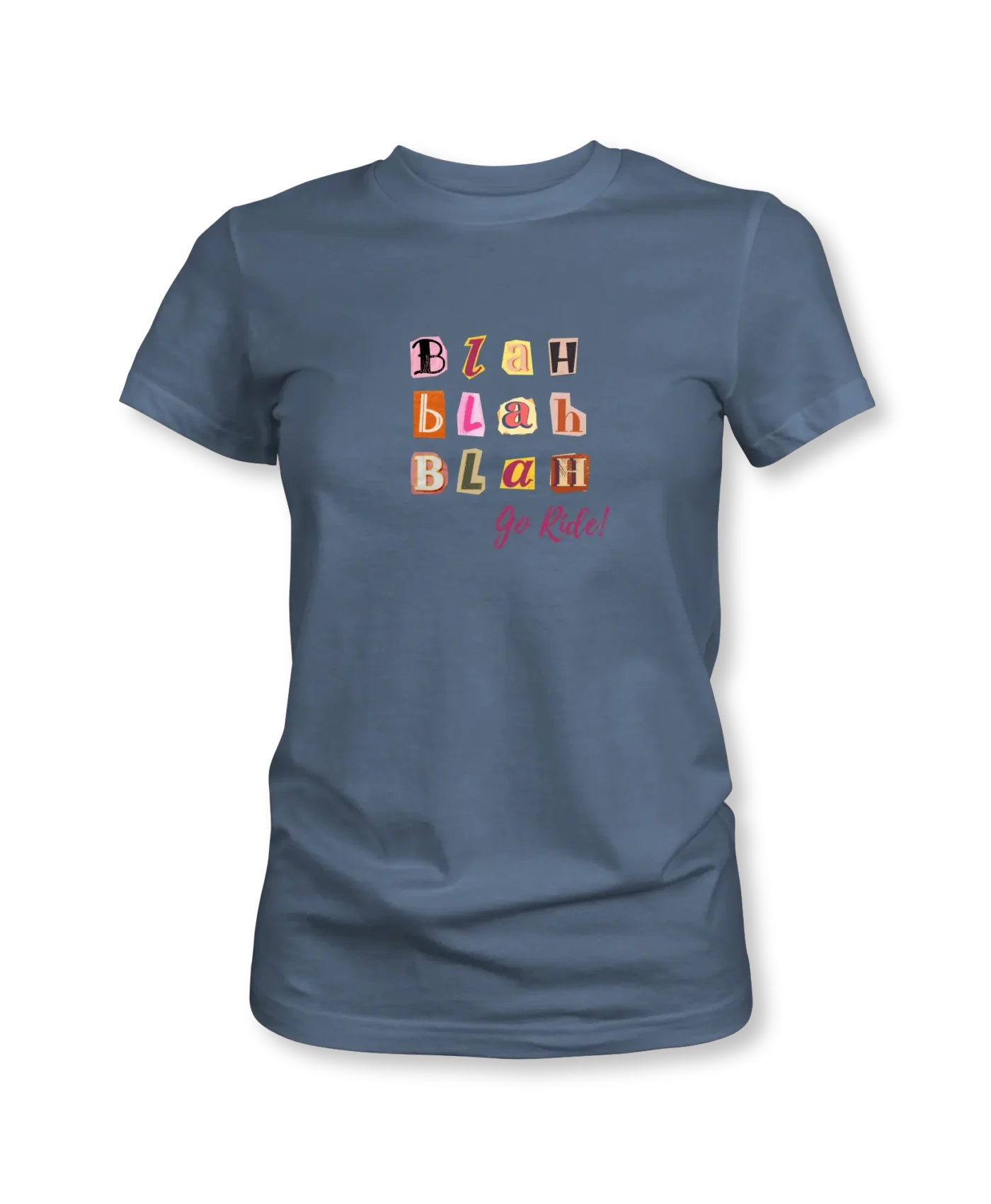 Blah-Blah-Blah Ladies Cycling T-Shirt Dusk Blue - BikeMessenger