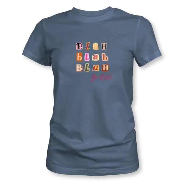 Blah-Blah-Blah Ladies Cycling T-Shirt Dusk Blue - BikeMessenger